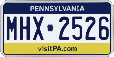 PA license plate MHX2526