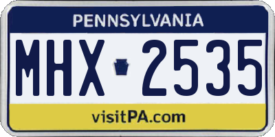 PA license plate MHX2535