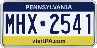 PA license plate MHX2541