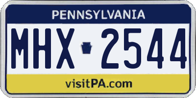 PA license plate MHX2544