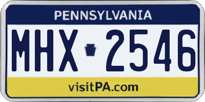 PA license plate MHX2546