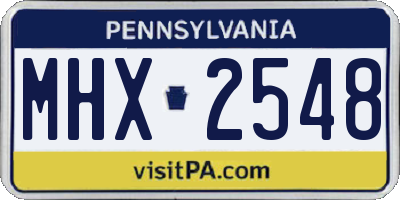PA license plate MHX2548