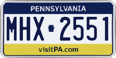 PA license plate MHX2551