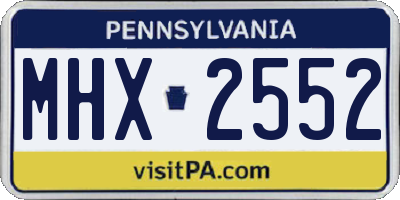 PA license plate MHX2552