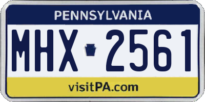 PA license plate MHX2561