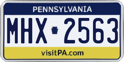 PA license plate MHX2563