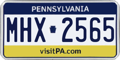 PA license plate MHX2565