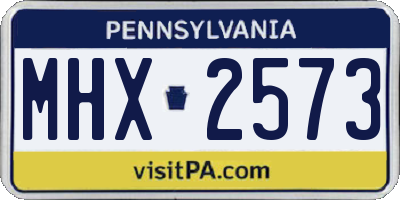 PA license plate MHX2573