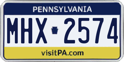 PA license plate MHX2574