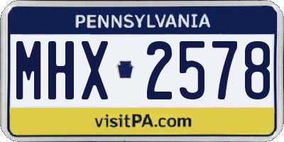 PA license plate MHX2578