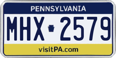 PA license plate MHX2579