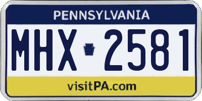 PA license plate MHX2581
