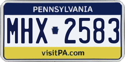 PA license plate MHX2583