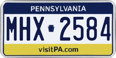 PA license plate MHX2584