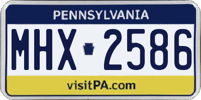 PA license plate MHX2586