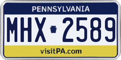 PA license plate MHX2589