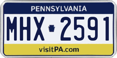 PA license plate MHX2591