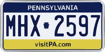 PA license plate MHX2597