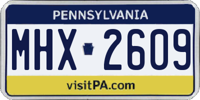PA license plate MHX2609
