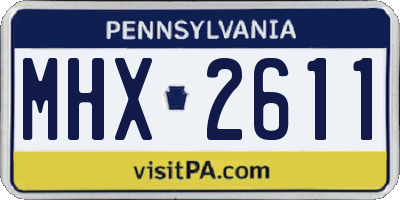 PA license plate MHX2611