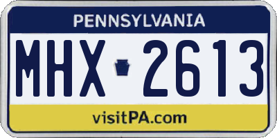 PA license plate MHX2613