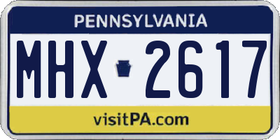 PA license plate MHX2617
