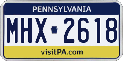 PA license plate MHX2618