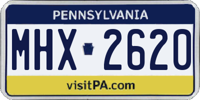 PA license plate MHX2620