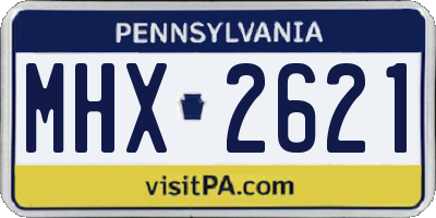 PA license plate MHX2621