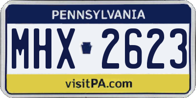 PA license plate MHX2623