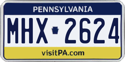 PA license plate MHX2624