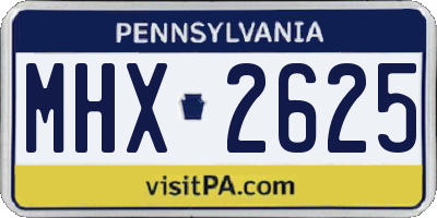 PA license plate MHX2625