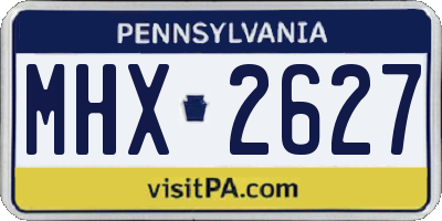 PA license plate MHX2627