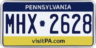 PA license plate MHX2628