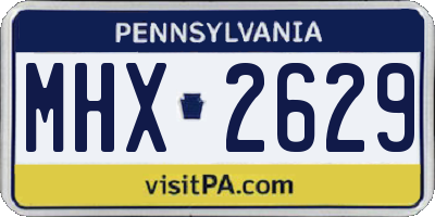 PA license plate MHX2629