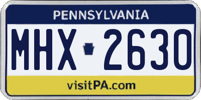 PA license plate MHX2630