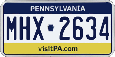 PA license plate MHX2634