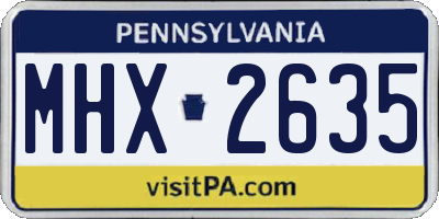 PA license plate MHX2635