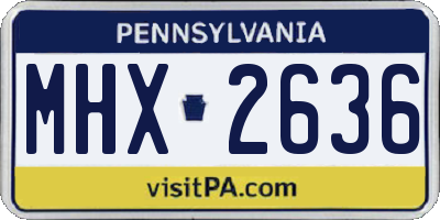 PA license plate MHX2636