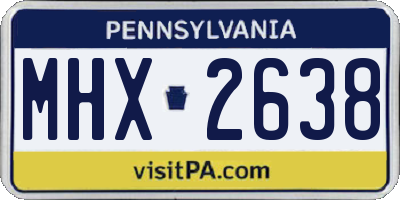 PA license plate MHX2638