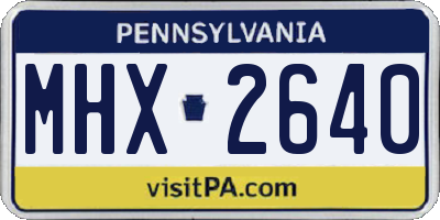 PA license plate MHX2640