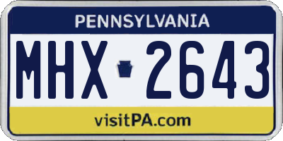 PA license plate MHX2643