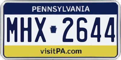 PA license plate MHX2644