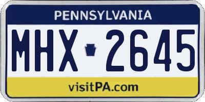 PA license plate MHX2645