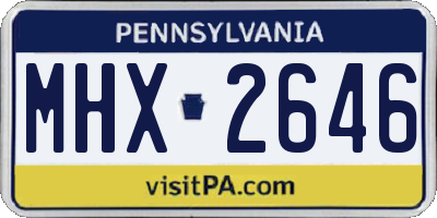 PA license plate MHX2646