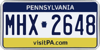 PA license plate MHX2648