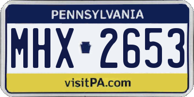 PA license plate MHX2653