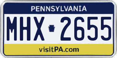 PA license plate MHX2655