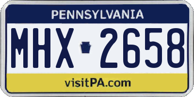 PA license plate MHX2658