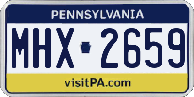 PA license plate MHX2659